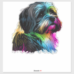 Adesivo Havanese Dog Pop Art Design no Havanês