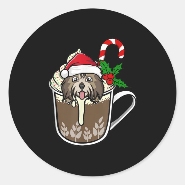 Adesivo Havanese Está Sentado No Chocolate Quente De Cacau (Frente)