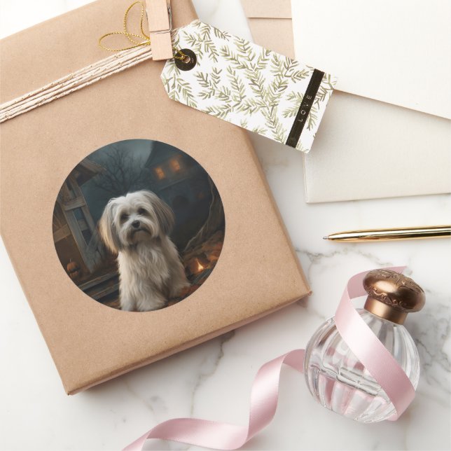 Adesivo Havanese Halloween Assustador (Presentear)