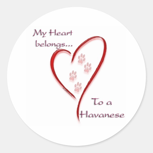 Adesivo Havanese Heart Pertence (Frente)
