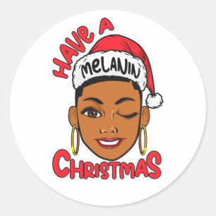 Adesivo Have A Melanin Christmas Black Girl Magic Xmas Fun
