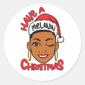 Adesivo Have A Melanin Christmas Black Girl Magic Xmas Fun
