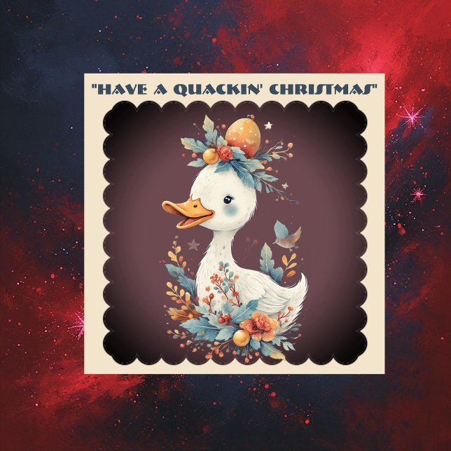 Adesivo Have a Quackin' Christmas Duck Whimsical Naughty (Have a Quackin' Christmas Duck Whimsical Naughty Sticker)