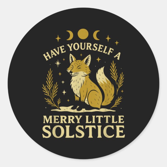 Adesivo Have Yourself A Merry Little Solstice Fox Mystic  (Frente)