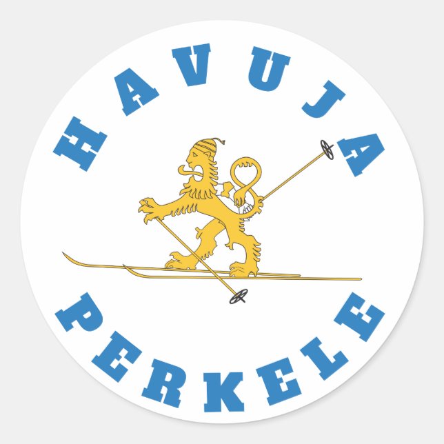 Adesivo Havuja perkele - hiihtävä suomileijona (Frente)