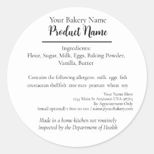 Adesivo Hawaii Cottage Comida Business White Baking Label