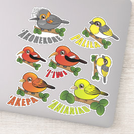 Adesivo Hawaii Forest Birds Pack