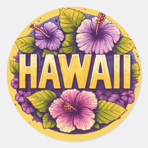 Adesivo Hawaii Hibiscus Art Hawaiian Vacation Tropical