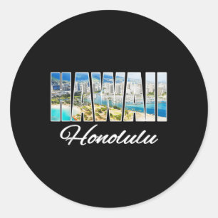 Adesivo Hawaii Honolulu Tee Beach, Ilha Havaiana