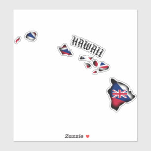 Adesivo HAWAII ILHAS HI Flag BLK