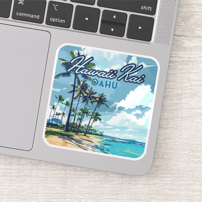 Adesivo Hawaii Kai Honolulu Oahu Hawaii Retro (Detalhe)