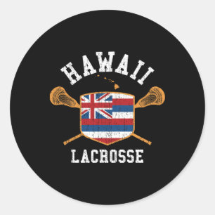 Adesivo Hawaii Lacrosse Vintage Aloha State Flag Lax Tee
