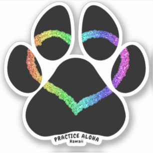 Adesivo Hawaii Practice Aloha - Puppy Love Rainbow