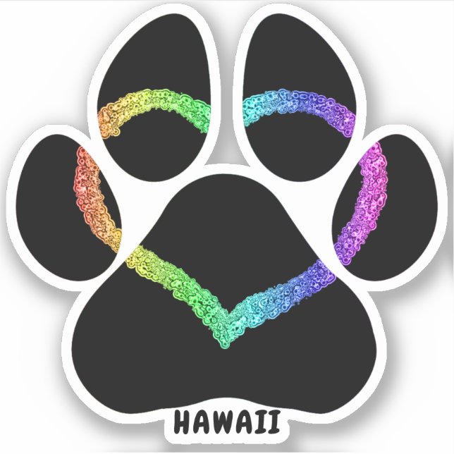 Adesivo Hawaii Puppy Love Rainbow (Frente)