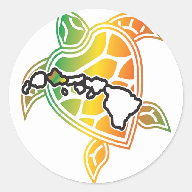 Adesivo Hawaii Reggae Turtle (Frente)