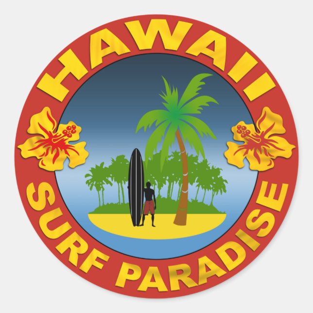Adesivo hawaii surf desenho sticker (Frente)