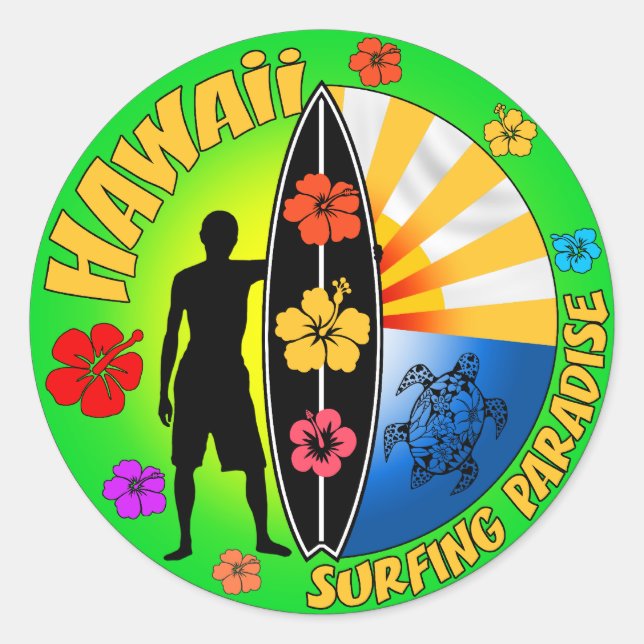 Adesivo Hawaii Surfing Sticker (Frente)