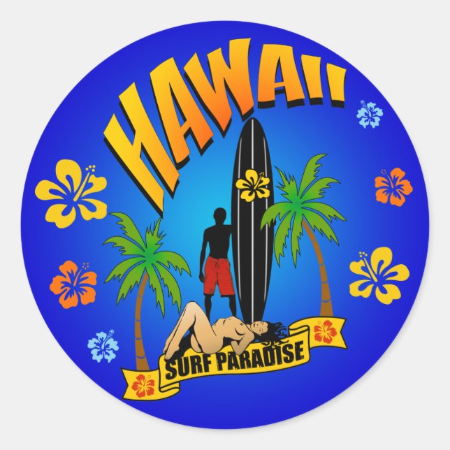 Adesivo Hawaii Surfing Sticker (Frente)