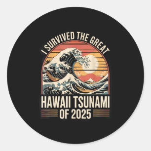 Adesivo Hawaii Tsunami 2025 I Sobreviveu Wave Retro