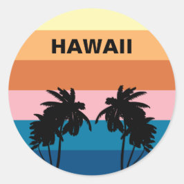 Adesivo Hawaii Vintage Sunset Palm Trep Viagem Trip