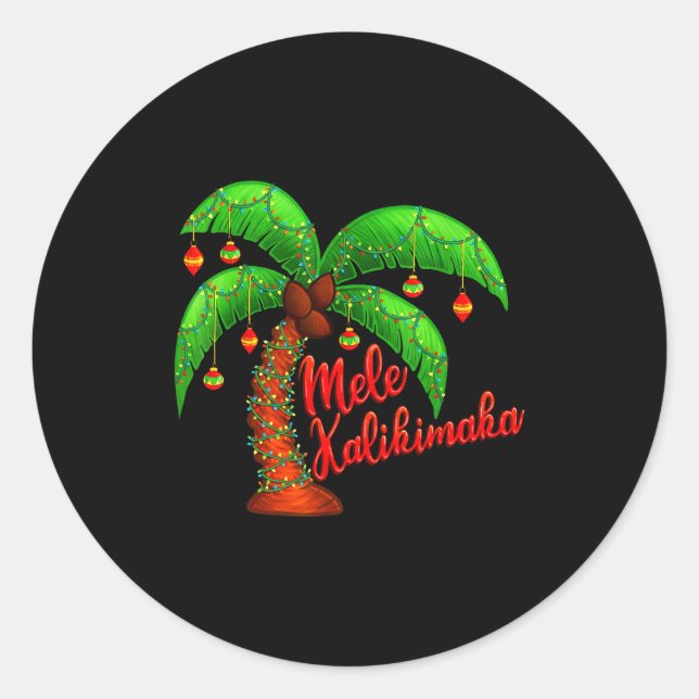 Adesivo Hawaiian Christmas Mele Kalikimaka Coconut Tree  (Frente)