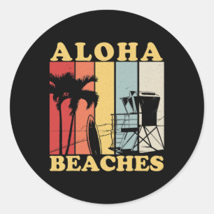 Adesivo Hawaiian Retro anos 80 Style Aloha Beaches Surf Va