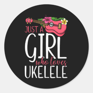 Adesivo Hawaiian Ukulele Uke Girl É Uma Menina Que Ama