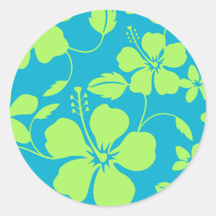 ADESIVO HAWAIIANO HULA (HIBÍSCO) AZUL TURQUESA