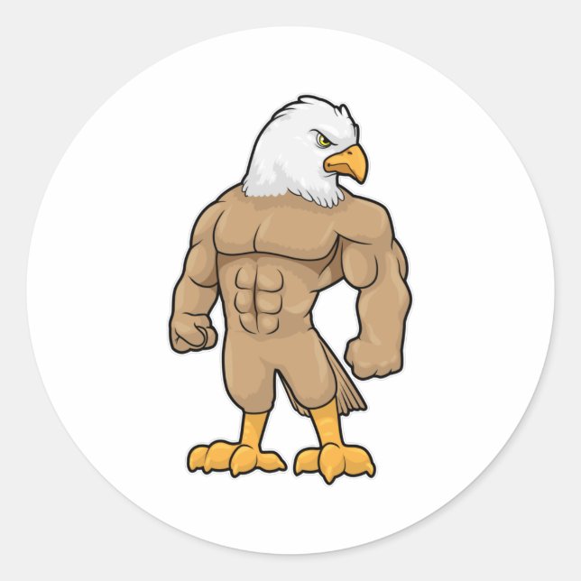 Adesivo Hawk como Bodybuilder com pacote Seis (Frente)