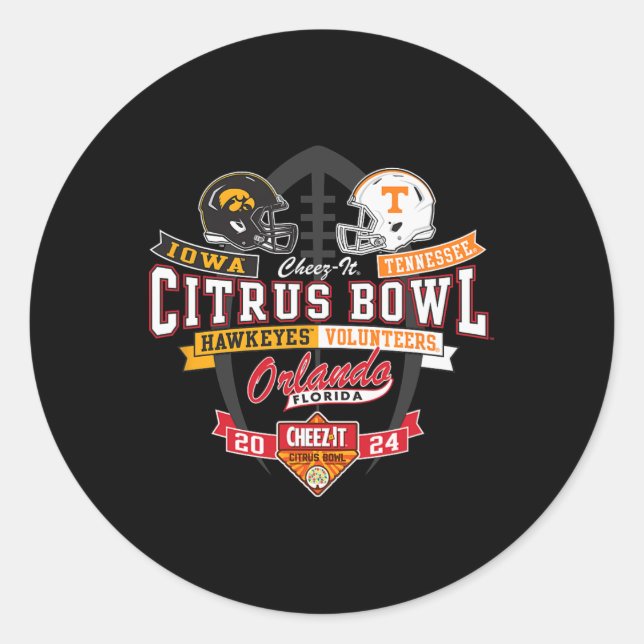 Adesivo Hawkeyes Vs Tennessee Volunteers Citrus Bowl 2024 (Frente)