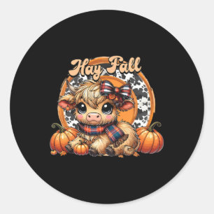 Adesivo Hay Ali Pumkin Highland Cow Fall Autumn Thanksgi