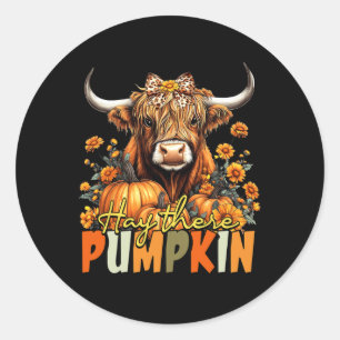 Adesivo Hay Lá Pumpkin Highland Cow Call Autumn Thankg
