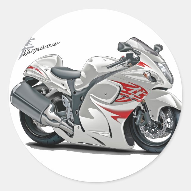 Adesivo Hayabusa White-Red Bike (Frente)