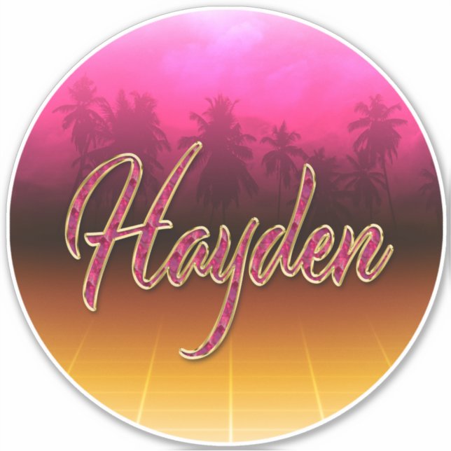 Adesivo Hayden Vorname Name golden pink Aufkleber Sticker (Frente)
