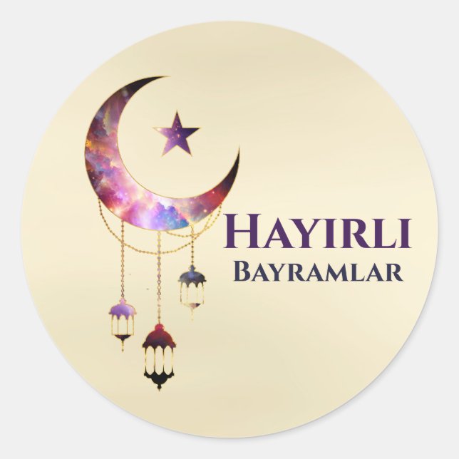 Adesivo Hayirli Bayramlar - Eid Mubarak - Happy Eid (Frente)