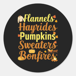 Adesivo Hayrides Flannel Bonfire Suéteres Queda Halloween