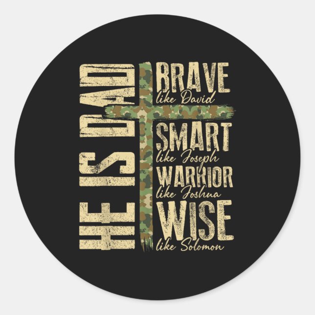 Adesivo He Is Dad Camo Religious Father's Day Christian Da (Frente)