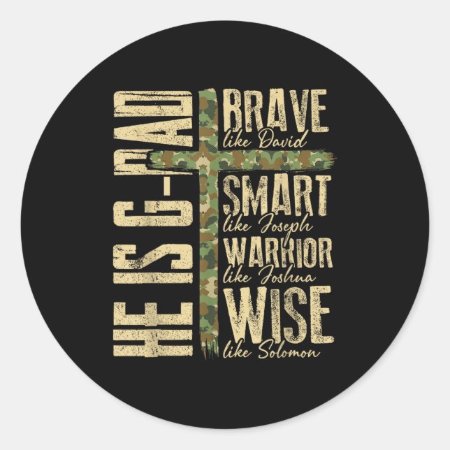 Adesivo He Is G-dad Camo Religious Father's Day Christian  (Frente)
