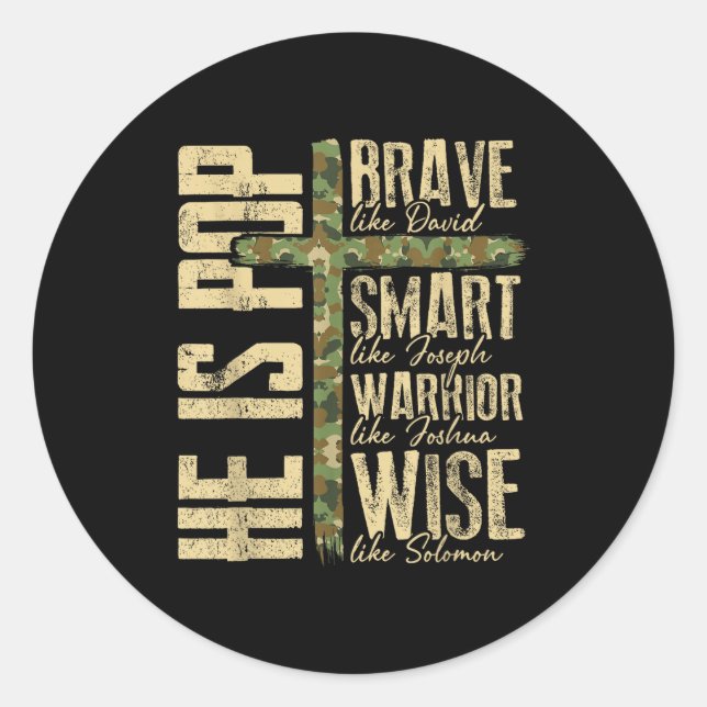 Adesivo He Is P Camo Religious Father's Day Christian Dad  (Frente)