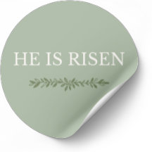 He Is Risen Minimal Easter Faith Round Sticker