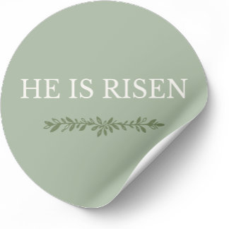 Adesivo He Is Risen Minimal Easter Faith Round Sticker