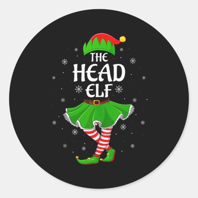 Adesivo Head Elf Christmas Family Girls Women Elf Squad Xm (Frente)