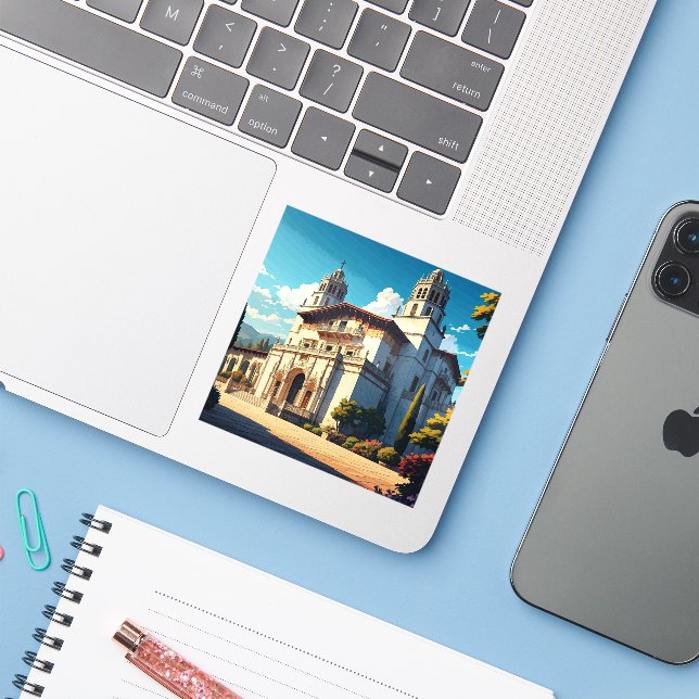 Adesivo Hearst Castle San Simeon Califórnia Costa Central (Notebook com iPhone)