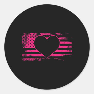 Adesivo Heart American Flag Breast Cancer Awarness Legal U