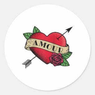 Adesivo Heart Amour Tattoo Raglan Baseball Tee_1