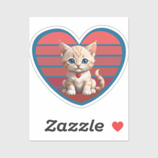 Adesivo heart cat