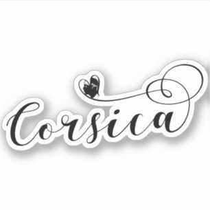 Adesivo Heart Corsica Flag, I Love Corsica, França