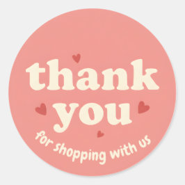 Adesivo Heart Design Thank You Business Sticker