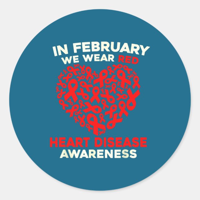 Adesivo Heart Disease Awareness Go Red In February Health  (Frente)