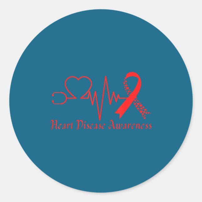 Adesivo Heart Disease Awareness Go Red In February Health  (Frente)